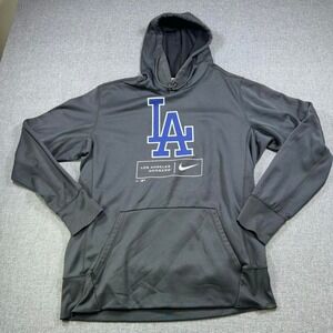 Nike Dri-Fit Los Angeles Dodgers Baseball Black Sweatshirt Hoodie MLB Men's L